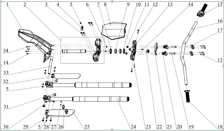 FORK / HANDLEBAR / BRAKES Diagram